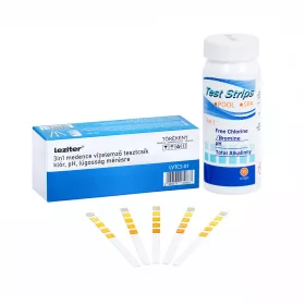   3in1 Schwimmbadwasser-Teststreifen für Chlor, pH, Alkalinität 50 Stück