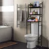 Badregal über der Toilette, mehrstufig, schwarz
