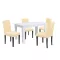 Leon 4+1 Esstisch-Set weiß-beige