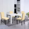 Leon 4+1 Esstisch-Set weiß-beige