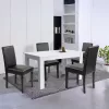 Leon 4+1 Esstisch-Set weiß-schwarz