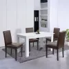 Leon 4+1 Esstisch-Set weiß-braun