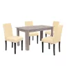 Leon 4+1 Esstischset York Eiche-beige