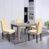 Leon 4+1 Esstischset York Eiche-beige