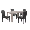 Leon 4+1 esstisch set york eiche-schwarz