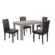 Leon 4+1 esstisch set york eiche-schwarz