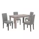 Leon 4+1 esstisch set york eiche grau