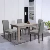 Leon 4+1 esstisch set york eiche grau