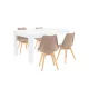 Lola 4+1 Esstisch-Set beige-weiß