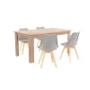 Lola 4+1 Esstisch-Set grau-sonoma Eiche
