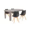 Lola 4+1 Esstisch-Set schwarz-york Eiche