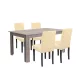 Leon 4+1 Esstischset York Eiche-beige