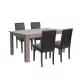 Leon 4+1 esstisch set york eiche-schwarz