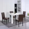 Leon 4+1 Esstisch-Set weiß-braun