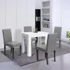 Leon 4+1 Esstisch-Set weiß-grau