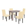 Leon 4+1 Esstischset York Eiche-beige