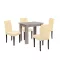Leon 4+1 Esstischset York Eiche-beige