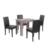Leon 4+1 esstisch set york eiche-schwarz