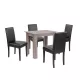 Leon 4+1 esstisch set york eiche-schwarz