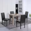 Leon 4+1 esstisch set york eiche-schwarz