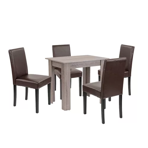 Leon 4+1 esstisch set york eiche braun