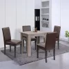 Leon 4+1 esstisch set york eiche braun