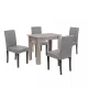 Leon 4+1 esstisch set york eiche grau