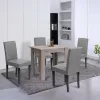 Leon 4+1 esstisch set york eiche grau
