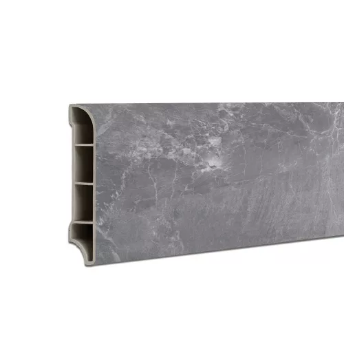 Vinyl SPC-Bodenkanten Fjord marmoriert dunkelgrau 2400x60x12 mm