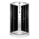 Mia 90x90 cm gebogene Duschkabine mit Hydromassage