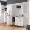 Nerva 60 Hochschrank mit 4 Türen und 2 Schubladen weiß