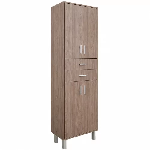 Nerva 60 Hochschrank mit 4 Türen, 2 Schubladen, rot sil