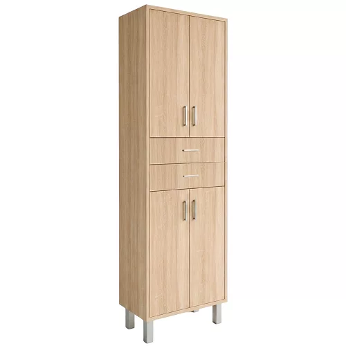 Nerva 60 Hochschrank mit 4 Türen, 2 Schubladen, Eiche Sonoma