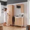 Nerva 60 Hochschrank mit 4 Türen, 2 Schubladen, Eiche Sonoma