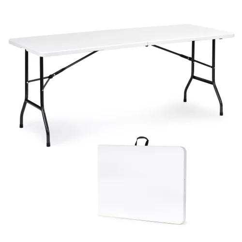 Catering-Tisch 180 cm, klappbar zum Koffer, weiß