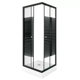 PICO Black stripe 70 quadratische Duschkabine mit Duschwanne