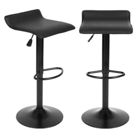   Drehbarer Barhocker mit Höhenverstellung, Kunstleder, schwarz