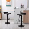 Drehbarer Barhocker mit Höhenverstellung, Kunstleder, schwarz