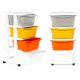 Rollbarer Spielzeugschrank mit Schubladen 4 Stück, leicht 36x35,5x74 cm