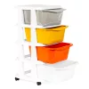 Rollbarer Spielzeugschrank mit Schubladen 4 Stück, leicht 36x35,5x74 cm