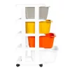 Rollbarer Spielzeugschrank mit Schubladen 4 Stück, leicht 36x35,5x74 cm