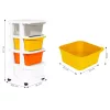 Rollbarer Spielzeugschrank mit Schubladen 4 Stück, leicht 36x35,5x74 cm