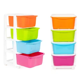 Spielzeugschrank mit 4 Schubladen, pastell 36x35,5x74 cm