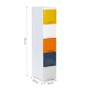 Rollbarer Spielzeugschrank mit Schubladen 5 Stück, leicht 18x32x83 cm