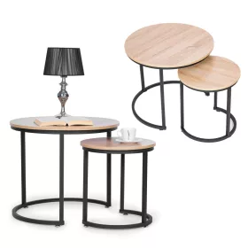 Couchtisch-Set mit Metallgestell 2 Stück
