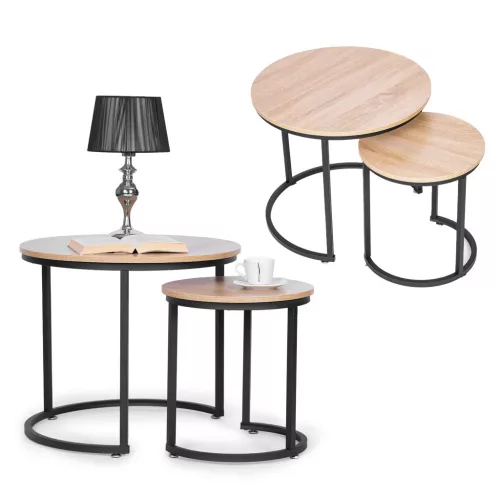 Couchtisch-Set mit Metallgestell 2 Stück