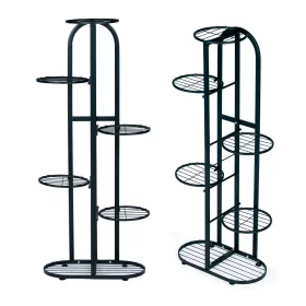 Moderner Blumenhalter aus Metall, 6 Etagen, schwarz