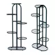 Moderner Blumenhalter aus Metall, 6 Etagen, schwarz