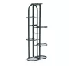 Moderner Blumenhalter aus Metall, 6 Etagen, schwarz