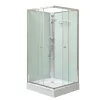 Polo White II 90x90 cm quadratische weiße Rückwand-Duschkabine mit Duschwanne